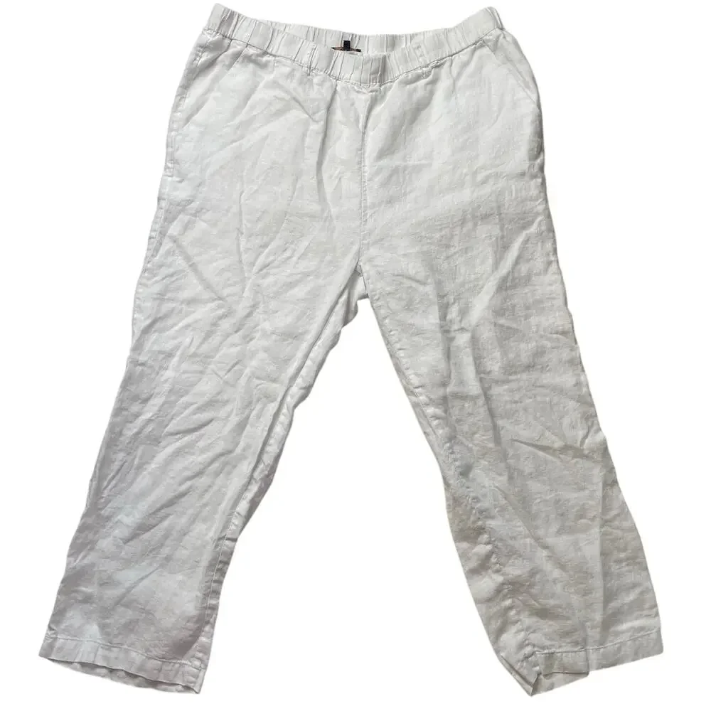 Quince European Linen Pants White Size XL Women's